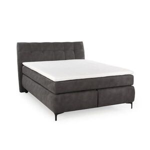 luma-home POSTEL s boxspringem 140 × 200 cm s matrací s bonellovými pružinami H2 včetně topperu, potah z mikrovlákna v tmavě šedé barvě / 20007 obraz