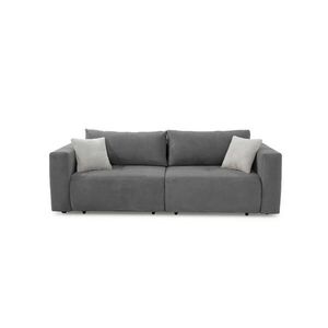 luma-home ROZKLÁDACÍ POHOVKA: Velká pohovka/rohová pohovka, 2 úložné prostory, šířka 243 / hloubka 115–161 / výška 84 cm, šedý vaflový kord / 15241 obraz