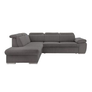 luma-home ROHOVÁ POHOVKA s funkcí rozkládání, úložným prostorem, otomanem vlevo, 283 × 228 × 102 cm (Š×H×V), manšestr tmavě šedý / 17219 obraz