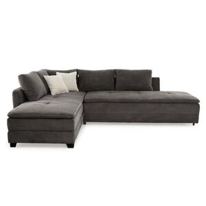 luma-home ROHOVÁ POHOVKA – PRO DLOUHODOBÉ SPÁNÍ: Dvoulůžko s boxspringem, pružinovou matrací a topperem, 306 × 223 × 95 cm (Š×H×V), tmavě šedý kord / obraz