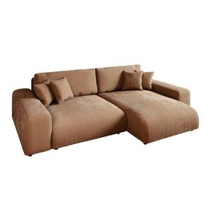 luma-home ROHOVÁ POHOVKA s funkcí rozkládání, úložným prostorem, vlnovou pružinovou konstrukcí, 255 × 165 × 84 cm (Š×H×V), manšestr světle hnědý / 210 obraz