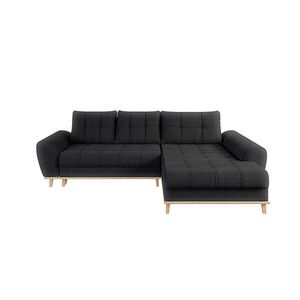 luma-home ROHOVÁ POHOVKA ve skandinávském stylu, rozkládací, 268 × 175 × 86 cm (Š×H×V), otoman vpravo, bouclé-chenille látka v antracitové barvě / 210 obraz
