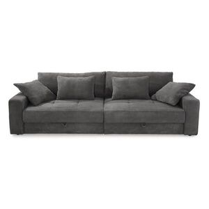 luma-home VELKÁ POHOVKA se 2 úložnými prostory, spousta úložného prostoru, 274 × 113 × 84 cm (Š×H×V), ležecká plocha 103 × 241 cm, tmavě šedý kord / 1 obraz