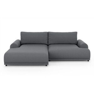 luma-home ROHOVÁ POHOVKA s funkcí rozkládání, úložný prostor, extra široký otoman vlevo, Š240/H145/V81 cm, strukturovaná látka tmavě šedá / 21034 obraz