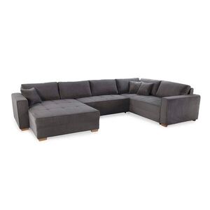 luma-home SEDACÍ SOUPRAVA, spací funkce, úložný prostor pod postelí, pružinová matrace, tvar písmene U, 379 × 227 × 86 cm (Š×H×V), manšestr tmavě šedý obraz