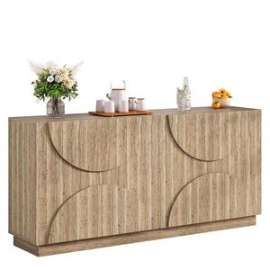 Modfu KOMODA z dřevotřísky 160x40x80 cm přírodní s tichým otevíráním a variabilními policemi obraz