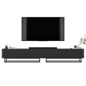 Meble Lindner TV stolek Aurora, sada 2 kusů s kovovým rámem, matná černá, 280 cm obraz