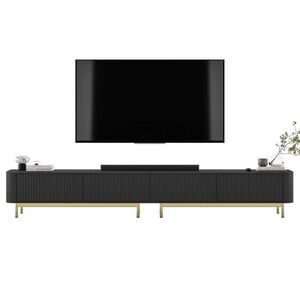 Meble Lindner TV stolek Aurora, sada 2 kusů s kovovým rámem, matná černá, 280 cm obraz