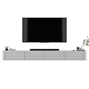 Meble Lindner TV stolek Aurora, sada 2 kusů, matná bílá, 280 cm obraz