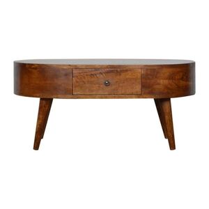 Artisan Furniture KONFERENČNÍ STOLEK Briarwood Rýhovaný, 2 zásuvky a otevřená police, světle hnědý obraz