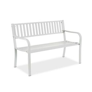 Relaxdays LAVICE bílá ocelová 2místná 127, 5 cm obraz