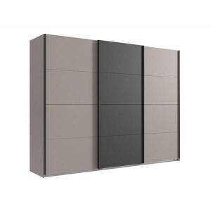 luma-home SKŘÍŇ S POSUVNÝMI DVEŘMI, 3dveřová, šířka 270 cm, výška 210 cm, hloubka 65 cm, v pískově šedé barvě s akcenty v antracitové barvě / 22008 obraz