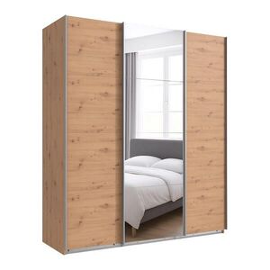 luma-home SKŘÍŇ S POSUVNÝMI DVEŘMI, 3dveřová, šířka 180 cm, výška 208 cm, hloubka 64 cm, dekor dub Artisan, s jedněmi zrcadlovými dveřmi / 22513 obraz