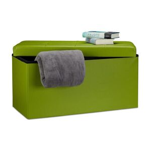 Relaxdays LAVICE Zelená umělá kůže s úložným prostorem skládací 76 cm obraz