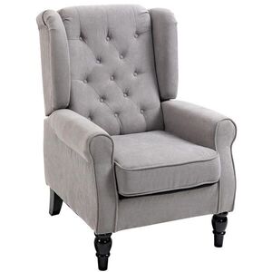 HOMCOM JEDNOMÍSTNÉ KŘESLO s tuftováním Relaxační křeslo Jednomístné křeslo Dřevěné nohy Polyester 2 barvy obraz