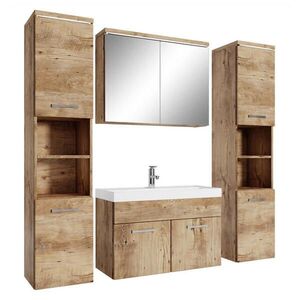 Badplaats KOUPELNOVÁ SESTAVA Paso LED 5 díly kaštanový dub - 80 x 40 x 55 cm obraz
