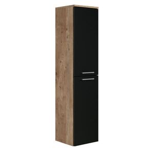 Badplaats KOUPELNOVÁ SKŘÍŇKA Saturnus se 2 dveřmi kaštanový dub / černá - 35 x 35 x 130 cm obraz