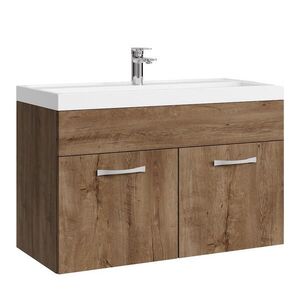 Badplaats KOUPELNOVÁ SESTAVA Paso 2 díly hnědý dub - 80 x 40 x 55 cm obraz
