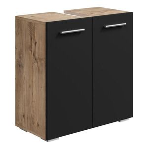 Badplaats SKŘÍŇKA POD UMYVADLO Jupiter 2 dveře kaštanový dub / černá - 60 x 30 x 60 cm obraz