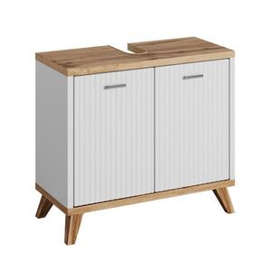 Badplaats SKŘÍŇKA POD UMYVADLO Colima 2 zásuvky dub s bílou - 60 x 28 x 54 cm obraz