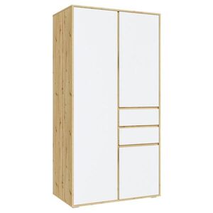 Livetastic ŠATNÍ SKŘÍŇ S OTOČNÝMI DVEŘMI, bílá, dub artisan, 100/194/56 cm obraz