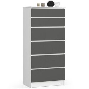 RAUMHIRSCH FURNITURE KOMODA bílá, grafitově šedá 130/60/40 obraz