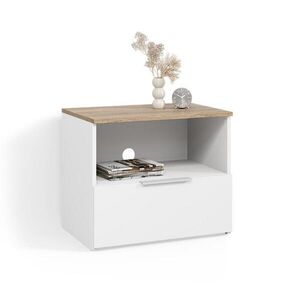 Livinity® NÍZKÝ NÁBYTEK POD TELEVIZI Piave Bílá/Sonoma 60 x 50 cm se zásuvkou obraz