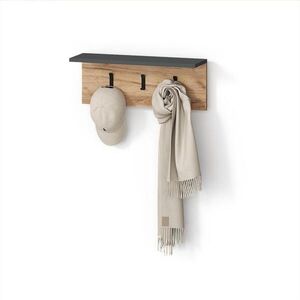 Livinity® NÁSTĚNNÝ VĚŠÁK Ortello Antracit/zlatý dub 60 x 21.6 cm obraz
