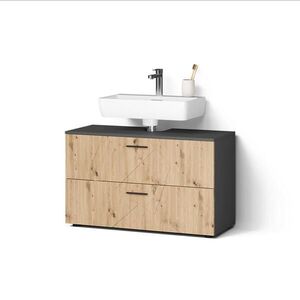 Livinity® TOALETNÍ SKŘÍŇKA PRO UMYVADLO Ronco, Antracit/Řemeslný dub, 100.1 x 60.6 cm se 2 zásuvkami obraz