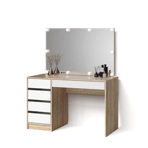Livinity® TOALETNÍ STOLEK Imola Bílá/Sonoma 120 cm s osvětlením LED obraz