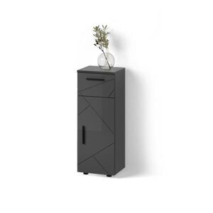 Livinity® STŘEDNÍ SKŘÍŇKA Ronco Antracitový vysoký lesk 30 x 81 cm obraz