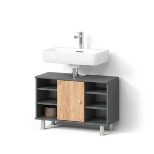 Livinity® TOALETNÍ SKŘÍŇKA PRO UMYVADLO Fucino Antracit/zlatý dub 80 x 54 cm obraz
