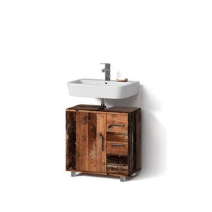 Livinity® DOLNÍ SKŘÍŇKA POD DŘEZ Eisak Rustikální dub 60 x 60 cm s dvířky a 3 zásuvkami obraz