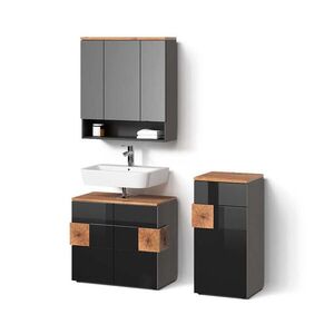 Livinity® SADA NÁBYTKU DO KOUPELNY Tanaro, Antracit, 3dílná obraz