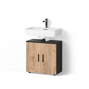 Livinity® ZÁKLADNÍ SKŘÍŇKA POD UMYVADLO Ronco Zlatý dub power/antracit 60 x 59 cm obraz
