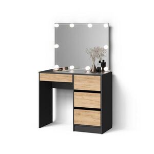 Livinity® TOALETNÍ STOLEK Imola Antracit/zlatý dub 90 cm s osvětlením LED obraz
