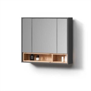 Livinity® KOUPELNOVÁ ZRCADLOVÁ SKŘÍŇKA Temo Antracit 80 x 72 cm obraz