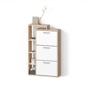 Livinity® BOTNÍK Ortello Bílá/Sonoma 80 x 128.3 cm se 3 přihrádkami obraz