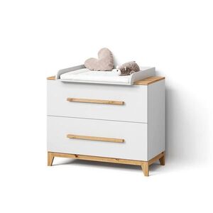 Livinity® KOMODOVÝ PŘEBALOVACÍ STŮL Mailo Bílá/Artisan se 2 zásuvkami obraz