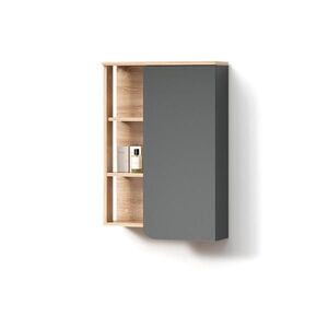 Livinity® SKŘÍŇKA DO KOUPELNY Marano Antracit 50 x 75 cm s dveřmi a otevřenými přihrádkami obraz