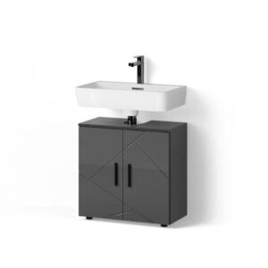 Livinity® ZÁKLADNÍ SKŘÍŇKA POD UMYVADLO Ronco Antracitový vysoký lesk 60 x 59 cm obraz