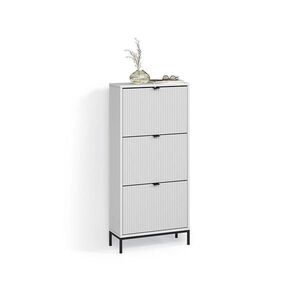 Livinity® BOTNÍK NA BOTY Aterno Bílá 60 x 130 cm se 3 sklopnými zásuvkami obraz