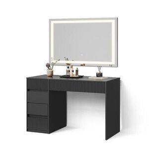 Livinity® KOSMETICKÝ STOLEK SE ZRCADLEM Allia Černá 120 cm se zrcadlem LED obraz