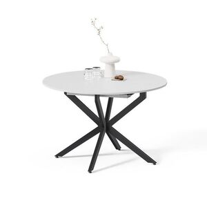 Livinity® JÍDELNÍ STŮL Firenze, Bílá/Černá, 120 x 120 cm Rozšiřitelný obraz