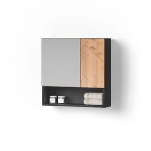 Livinity® KOUPELNOVÁ ZRCADLOVÁ SKŘÍŇKA Ronco Zlatý dub power/antracit 54 x 55 cm obraz