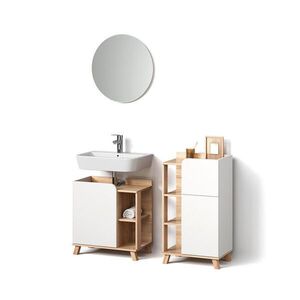 Livinity® KOUPELNOVÝ NÁBYTEK Marano, Sonoma/Bílá, 3dílná obraz