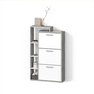 Livinity® BOTNÍK Ortello Bílá/beton 80 x 128.3 cm se 3 přihrádkami obraz