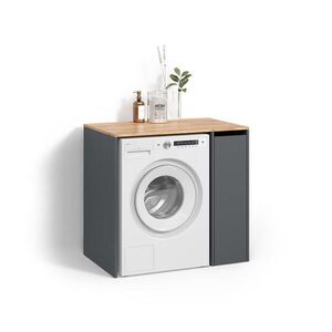 Livinity® SKŘÍŇKA NA PRAČKU Paolina Antracit/zlatý dub 93.6 x 88.2 cm s přihrádkami a dveřmi obraz