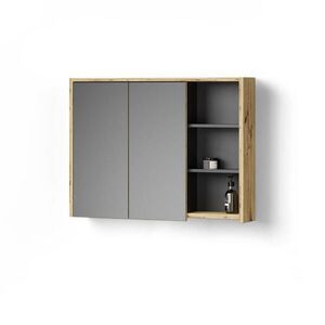 Livinity® KOUPELNOVÁ ZRCADLOVÁ SKŘÍŇKA Vomano Dub/antracit 100 x 75 cm obraz