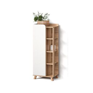 Livinity® STŘEDNÍ SKŘÍŇKA Marano Sonoma/bílá 50 x 128 cm s dvířky a otevřenými přihrádkami obraz